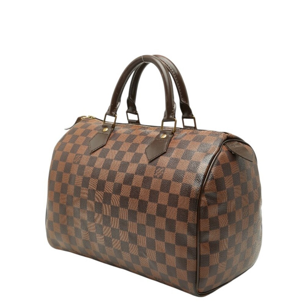 LOUIS VUITTON Brown Damier Leather Speedy 30 Boston Bag - Picture 2 of 12